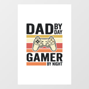 Dad Gamer Vintage Controller T-Shirt Ontwerp_1 Raamsticker