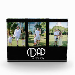 Dad Gegrondvest Grunge Tekst 3 Fotoblokken