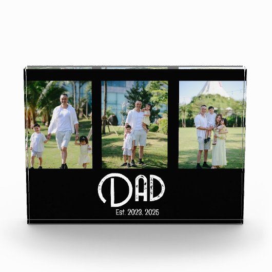 Dad Gegrondvest Grunge Tekst 3 Fotoblokken (Voorkant)