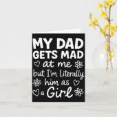 Dad Gets Mad At Me Funny Father Daughter Humor Say Kaart (Gele Bloem)