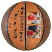 Dad Gift From First Shot to Forever 2 Photo Basketbal (Verticaal)