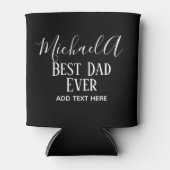 DAD Gift Personalized Classic Black White Blikjeskoeler (Voorkant)