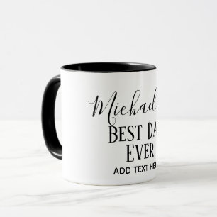 DAD Gift Personalized Classic Black White Mok