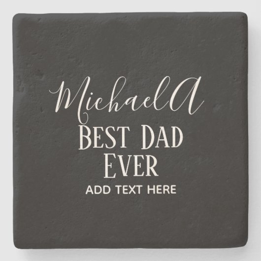 DAD Gift Personalized Classic Black White Stenen Onderzetter (Voorkant)