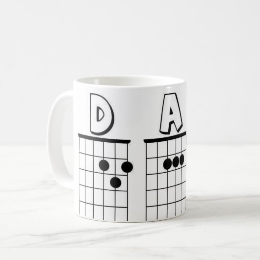 DAD-gitaarkoorden Koffiemok (Voorkant links)