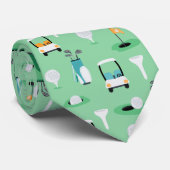 Dad Golfer Golfcart Golfsport Stropdas (Opgerold)