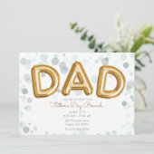 DAD Gouden Ballonnen Vaderdag Brunch Modern Grijs Kaart (Staand voorkant)