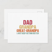Dad Grandpa Great Grandpa Fathers Day Briefkaart (Voorkant / Achterkant)