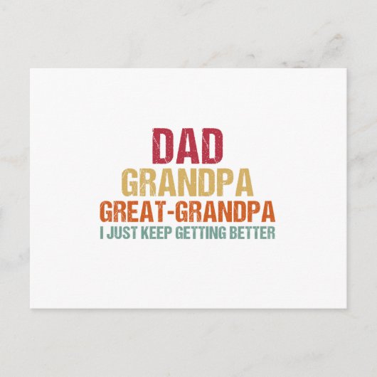 Dad Grandpa Great Grandpa Fathers Day Briefkaart (Voorkant)