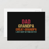 Dad Grandpa Great Grandpa Fathers Day Briefkaart (Voorkant / Achterkant)
