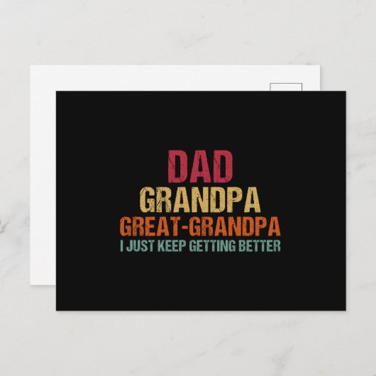 Dad Grandpa Great Grandpa Fathers Day Briefkaart (Voorkant / Achterkant)