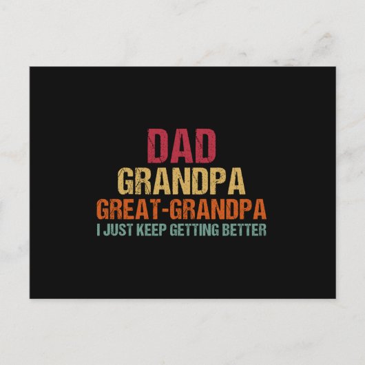 Dad Grandpa Great Grandpa Fathers Day Briefkaart (Voorkant)