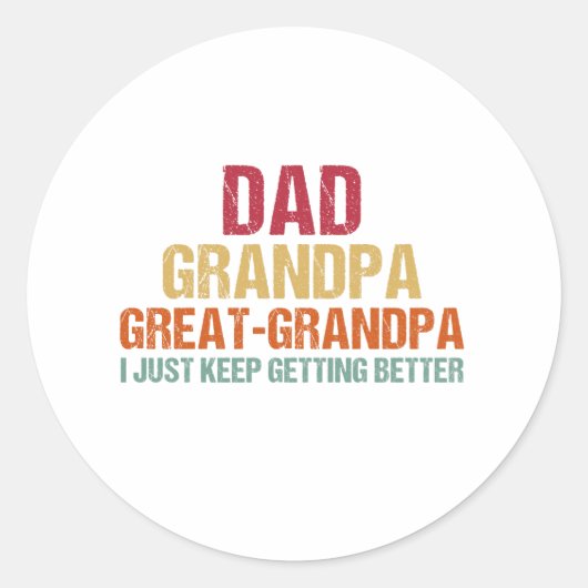 Dad Grandpa Great Grandpa Fathers Day Ronde Sticker (Voorkant)