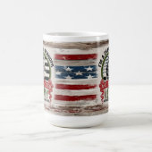 Dad Grandpa Retired Army Mug, USA Flag Gift Koffiemok (Center)