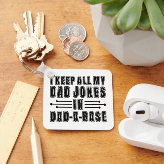 Dad grapjes in een vader databank Vaderdag cadeau  Sleutelhanger (Bureau)