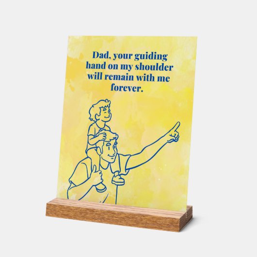 Dad Guiding Hand-Inspirational Fathers Day Quote Acryl Bord (Hoek)