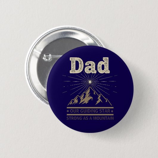 Dad Guiding Star Mountain Ronde Button 5,7 Cm (Voorkant /achterkant)
