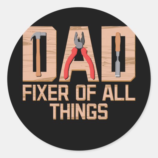 Dad Handyman Woodworker Father's Day Carpenter Ronde Sticker (Voorkant)