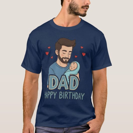 Dad Happy Birthday T-shirt (Voorkant)