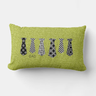 DAD Happy Fathers Day Stropdassen Groene Denim Kussen