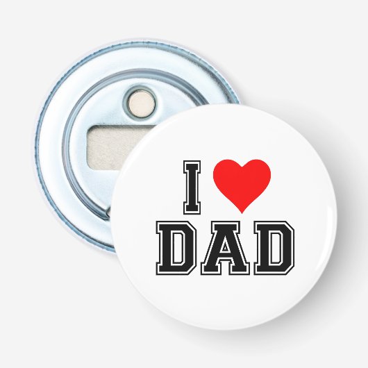 Dad Heart Button - Vet en eenvoudig ontwerp Flesopener (Voorkant)