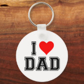 Dad Heart Button - Vet en eenvoudig ontwerp Sleutelhanger (Achterkant)