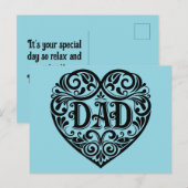 Dad Heart Vaderdag Briefkaart (Voorkant / Achterkant)