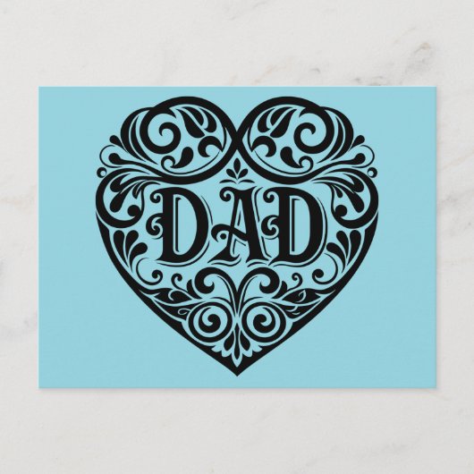 Dad Heart Vaderdag Briefkaart (Voorkant)