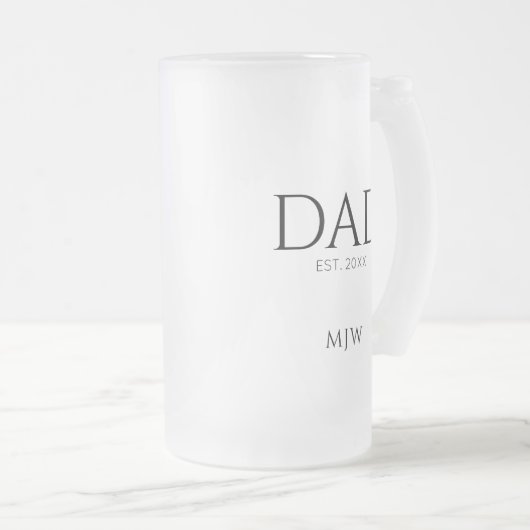 DAD heeft Monogram-Initiaal vastgesteld Matglas Bierpul (Voorkant rechts)