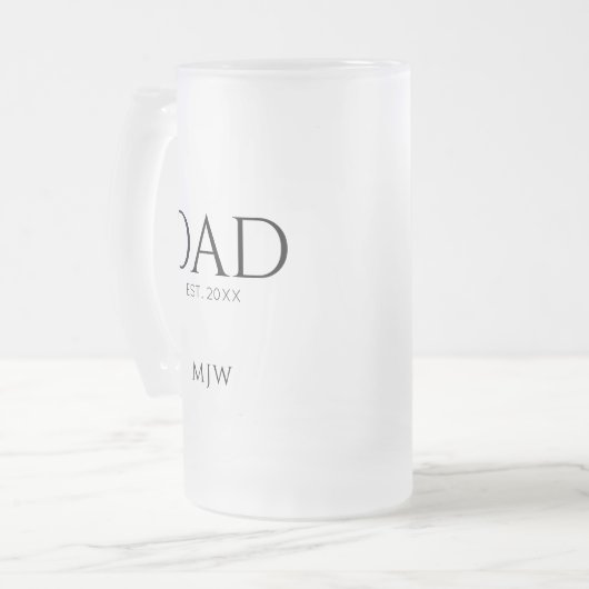 DAD heeft Monogram-Initiaal vastgesteld Matglas Bierpul (Voorkant links)