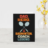Dad Hero Badminton Coach Legende Vaders Dag Badmin Kaart (Gele Bloem)