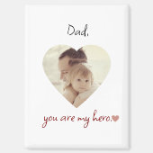 Dad Hero gepersonaliseerde magneet voor Vaderdag (Voorkant)