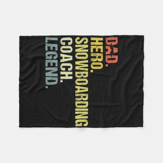 Dad Hero Snowboarden Coach Grappig Snowboarden Coa Fleece Deken (Voorkant (Horizontaal))
