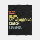 Dad Hero Snowboarden Coach Grappig Snowboarden Coa Fleece Deken (Voorkant)