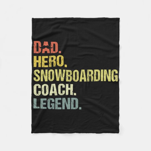 Dad Hero Snowboarden Coach Grappig Snowboarden Coa Fleece Deken (Voorkant)