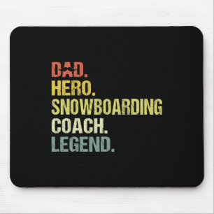 Dad Hero Snowboarden Coach Grappig Snowboarden Coa Muismat
