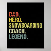 Dad Hero Snowboarden Coach Grappig Snowboarden Coa Poster (Voorkant)