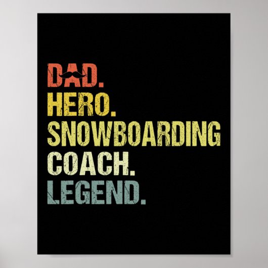 Dad Hero Snowboarden Coach Grappig Snowboarden Coa Poster (Voorkant)