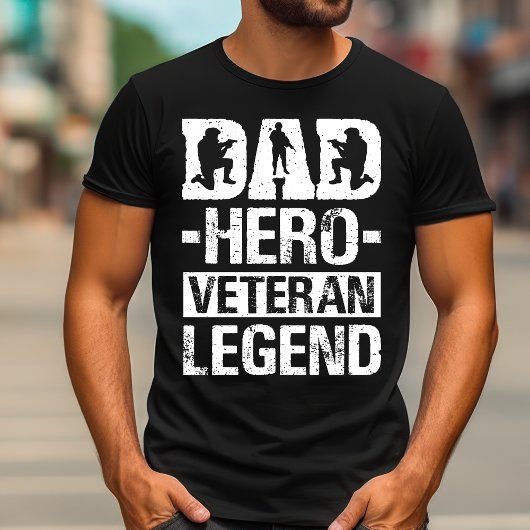 Dad Hero Veteran Legend | patriottische Vaderdag T-shirt