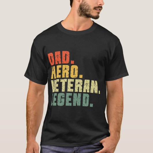 Dad Hero Veteran Legend Retro Veterans Day Vader' T-shirt (Voorkant)