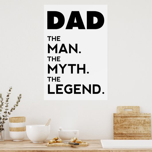 DAD, het Man, de mythe, de Legende, vader poster, Poster (Keuken)