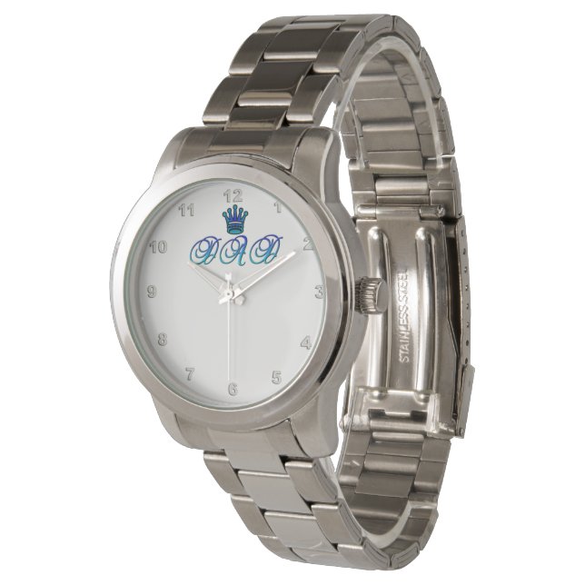 DAD het Overmaatse Zilveren Horloge van de Armband (Gekanteld)