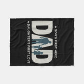 Dad Holding Kids Family Silhouette Father Quote  Fleece Deken (Voorkant (Horizontaal))