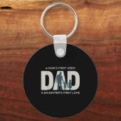 Dad Holding Kids Family Silhouette Father Quote  Sleutelhanger (Voorkant)