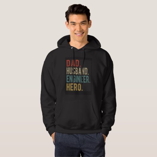 Dad Husband Engineer Hero Hoodie (Voorkant volledig)