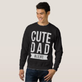 Dad Husband Fathers Day Joke Cute Dad Alert Quote Trui (Voorkant volledig)