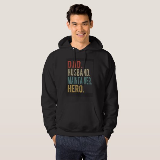 Dad Husband Maintainer Hero Hoodie (Voorkant volledig)