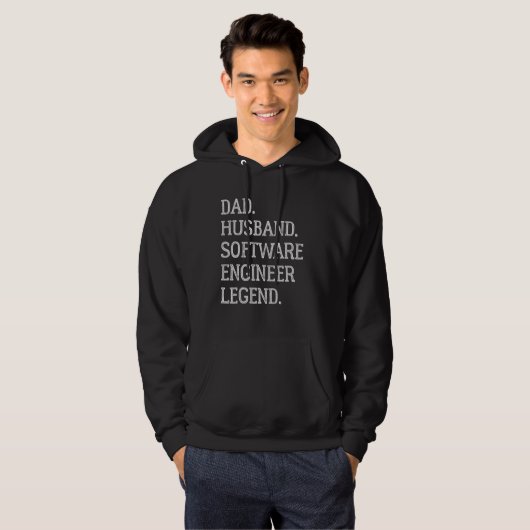 Dad Husband Software Engineer Legend Software Engi Hoodie (Voorkant volledig)