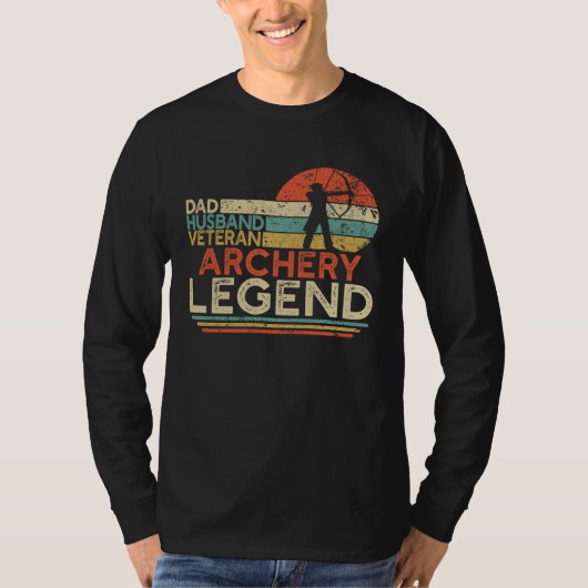 Dad Husband Veteran Archery Legend Retired Militar T-shirt (Voorkant)