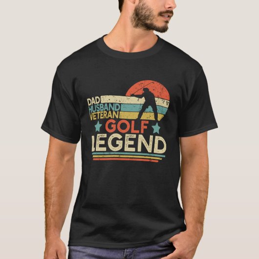 Dad Husband Veteran Golf Legend Retired Military G T-shirt (Voorkant)